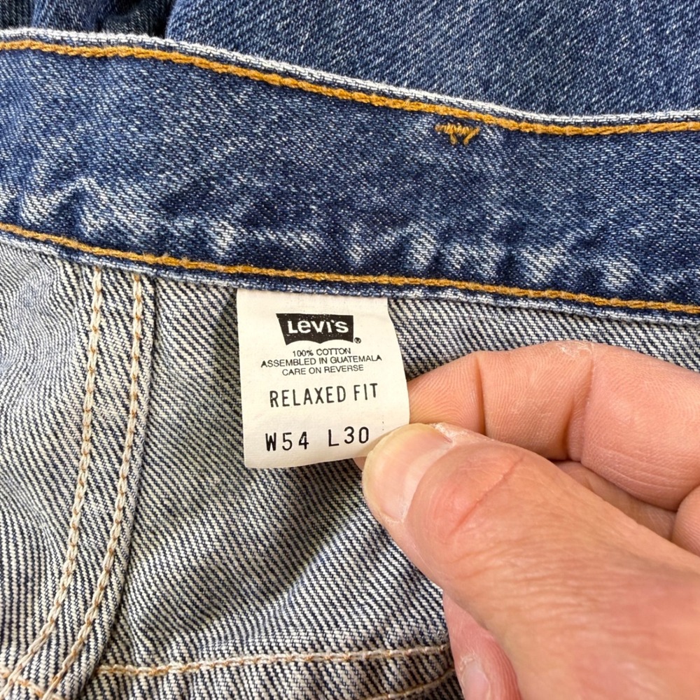 VTG Levis 550 Relaxed Fit Jeans Mens 54x30 Blue Denim Orange Tab Vintage 5-Pockt - Picture 8 of 16